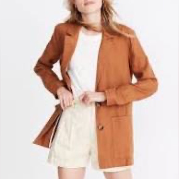 Madewell Jackets & Blazers - Madewell 100% linen stunning Dorset blazer in warm hickory w/ great deep pockets